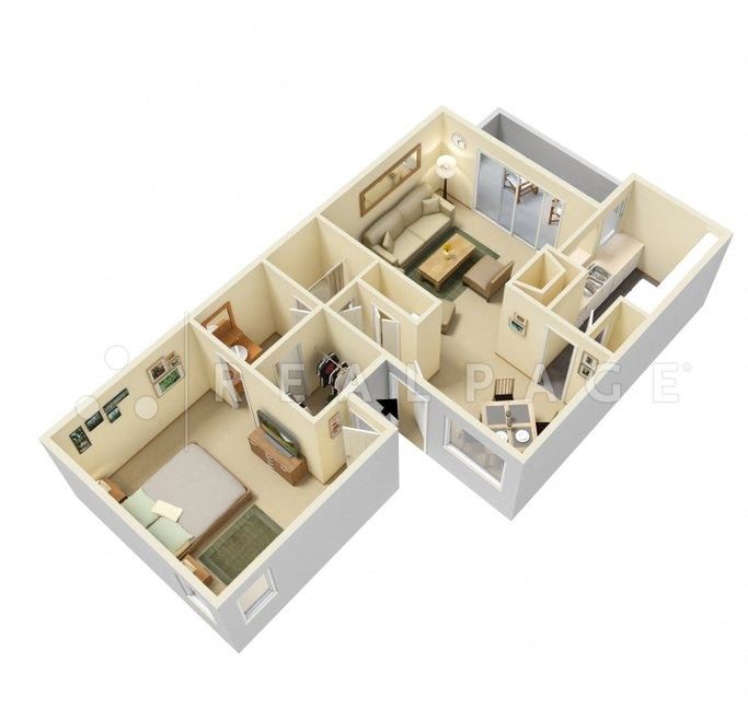 One Bedroom One Bath 795 Square Feet